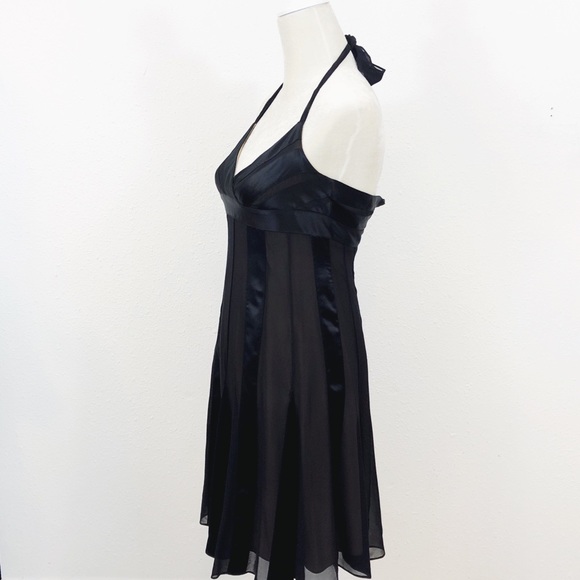 BCBGMAXAZRIA Black Silk Stripe Ribbon Dress Size 4 - Picture 3 of 8